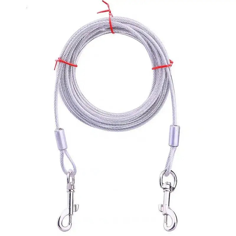 Heavy-Duty Double Dog Leash, Iron Wire Durable Chew-Proof Design, Outdoor Tie-Out Cable For Large Dogs (Anti-Escape)