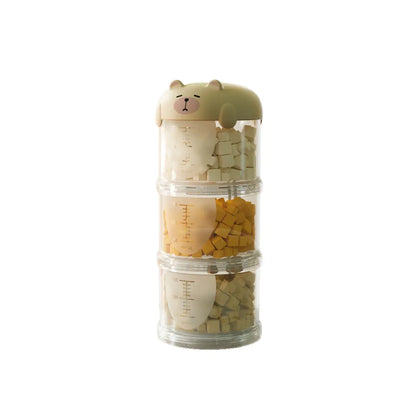 Multifunctional Plastic Multi-Layer Cat Food Box Sealed Cute Dog Snacks Storage