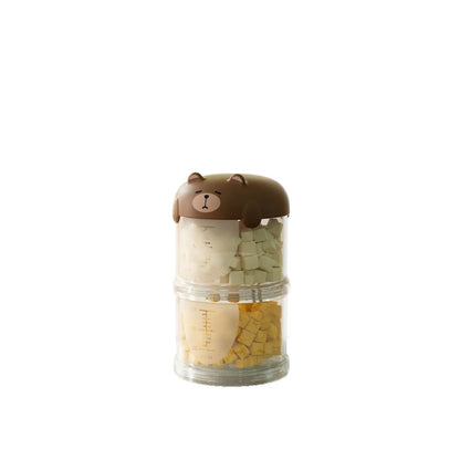 Multifunctional Plastic Multi-Layer Cat Food Box Sealed Cute Dog Snacks Storage