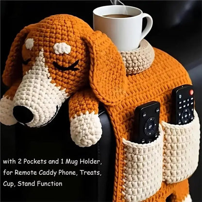 GYTB-Crochet Dog For Remote Caddy, Phone, Treaits