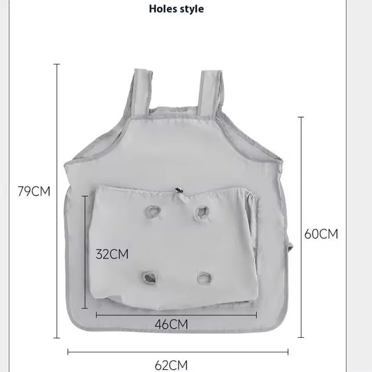 Anti-Fur Cat Lover Smock Wearable Kangaroo Pocket Cat Apron Durable Material Pet Grooming Accessories