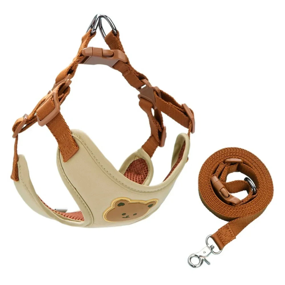 Creative Cute Pet Harness Leash Anti-Escape Adjustable Cat Chest Strap Vest No Pull Dog Collar Harness For Small Medium Dog Cat