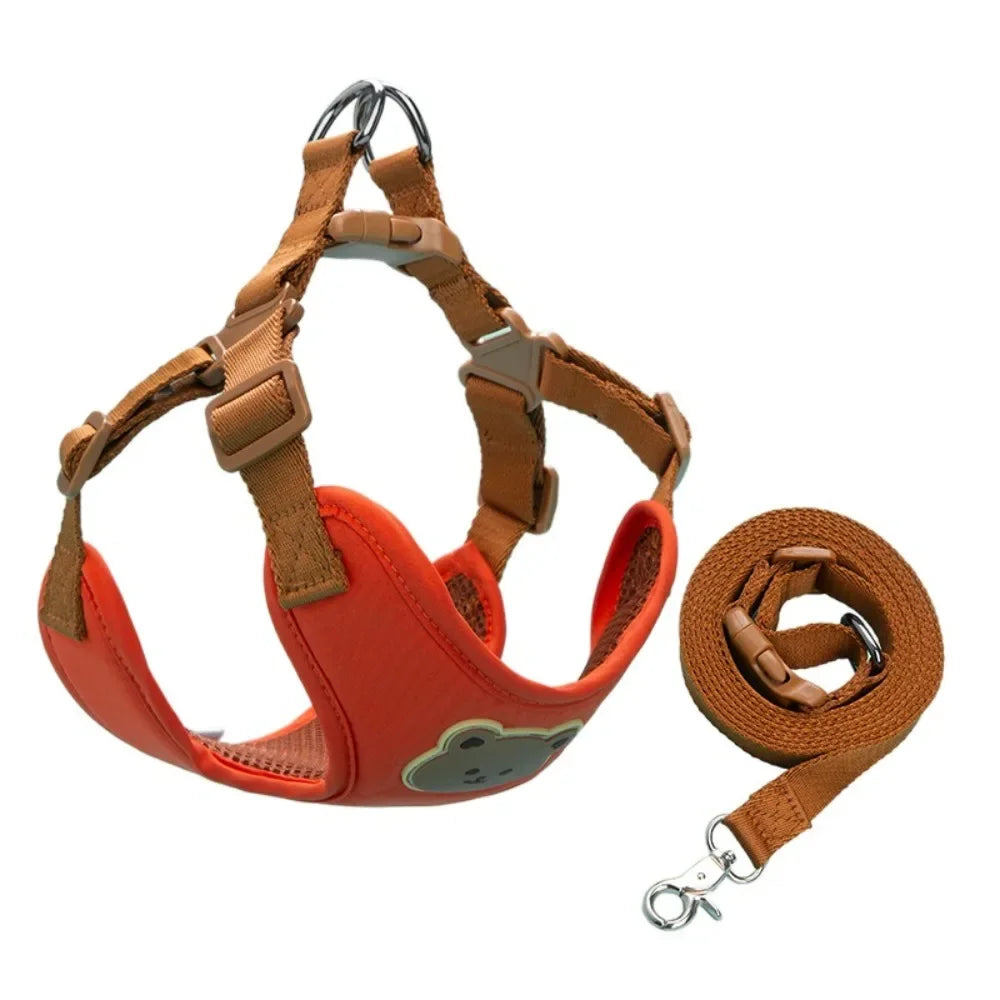 Creative Cute Pet Harness Leash Anti-Escape Adjustable Cat Chest Strap Vest No Pull Dog Collar Harness For Small Medium Dog Cat