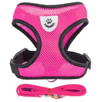 Cat Harness Vest Walking Lead Leash For Puppy Dogs Collar Polyester Adjustable