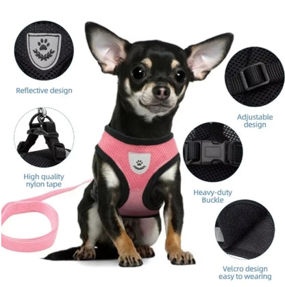Cat Harness Vest Walking Lead Leash For Puppy Dogs Collar Polyester Adjustable