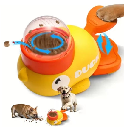 Duck-Shaped Interactive Cat Treat Dispenser Durable Plastic Training dog Toy