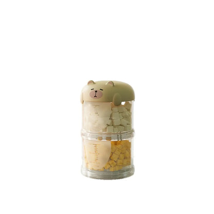 Multifunctional Plastic Multi-Layer Cat Food Box Sealed Cute Dog Snacks Storage