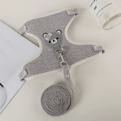 Dog Leash Cute Vest for Small Pets Kittens Undershirt Type Breathable Adjustable Chest Harness Outdoor Walking Pet Supplies