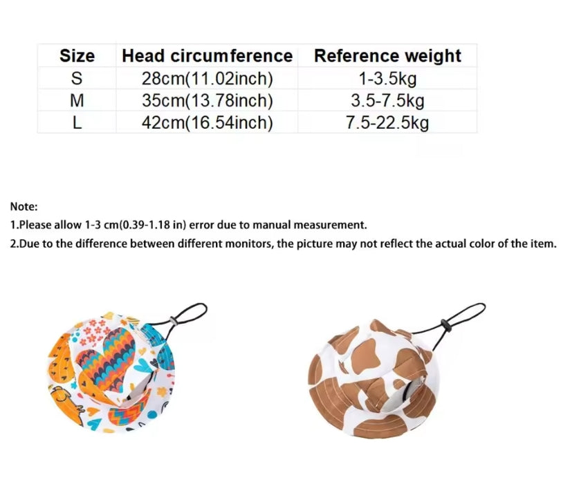 Fashion Adjustable Cat Fisherman Hat Ear Exposed Breathable Pet Sun Hat Comfortable Dog Sunscreen Hat Beach Activities