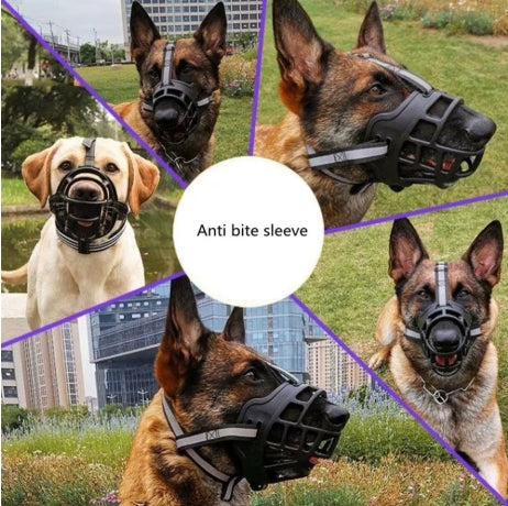 Dog Muzzle Anti-biting Chewing Mask Breathable Basket Dog Muzzle