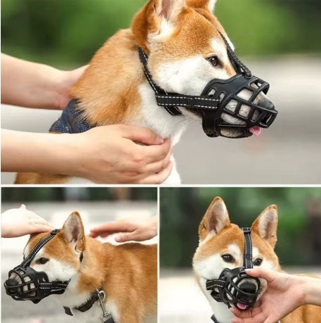 Dog Muzzle Anti-biting Chewing Mask Breathable Basket Dog Muzzle